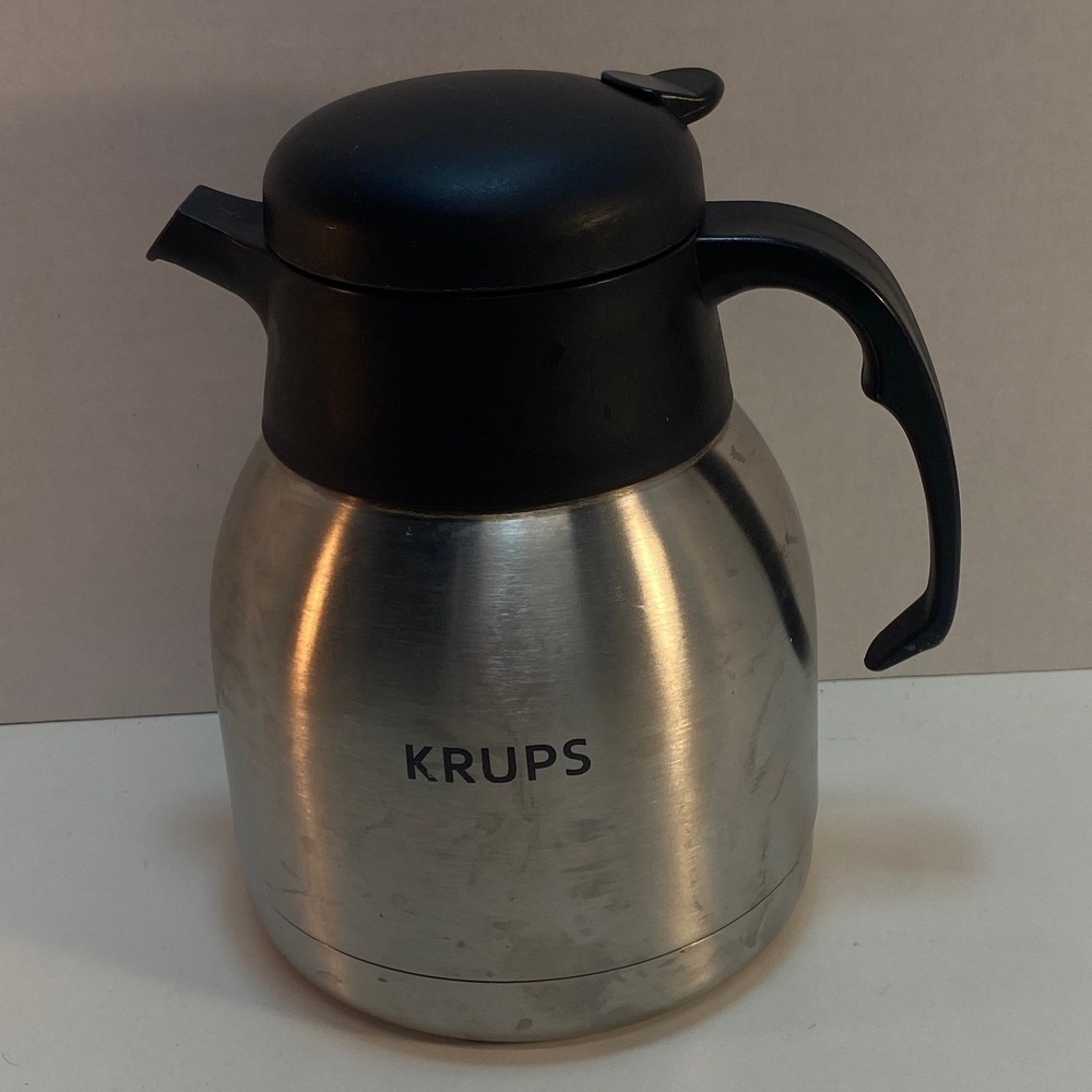 KRUPS Stainless Steel Thermal Carafe Coffee Pot Server Black Lid Handle 40‎ Oz
